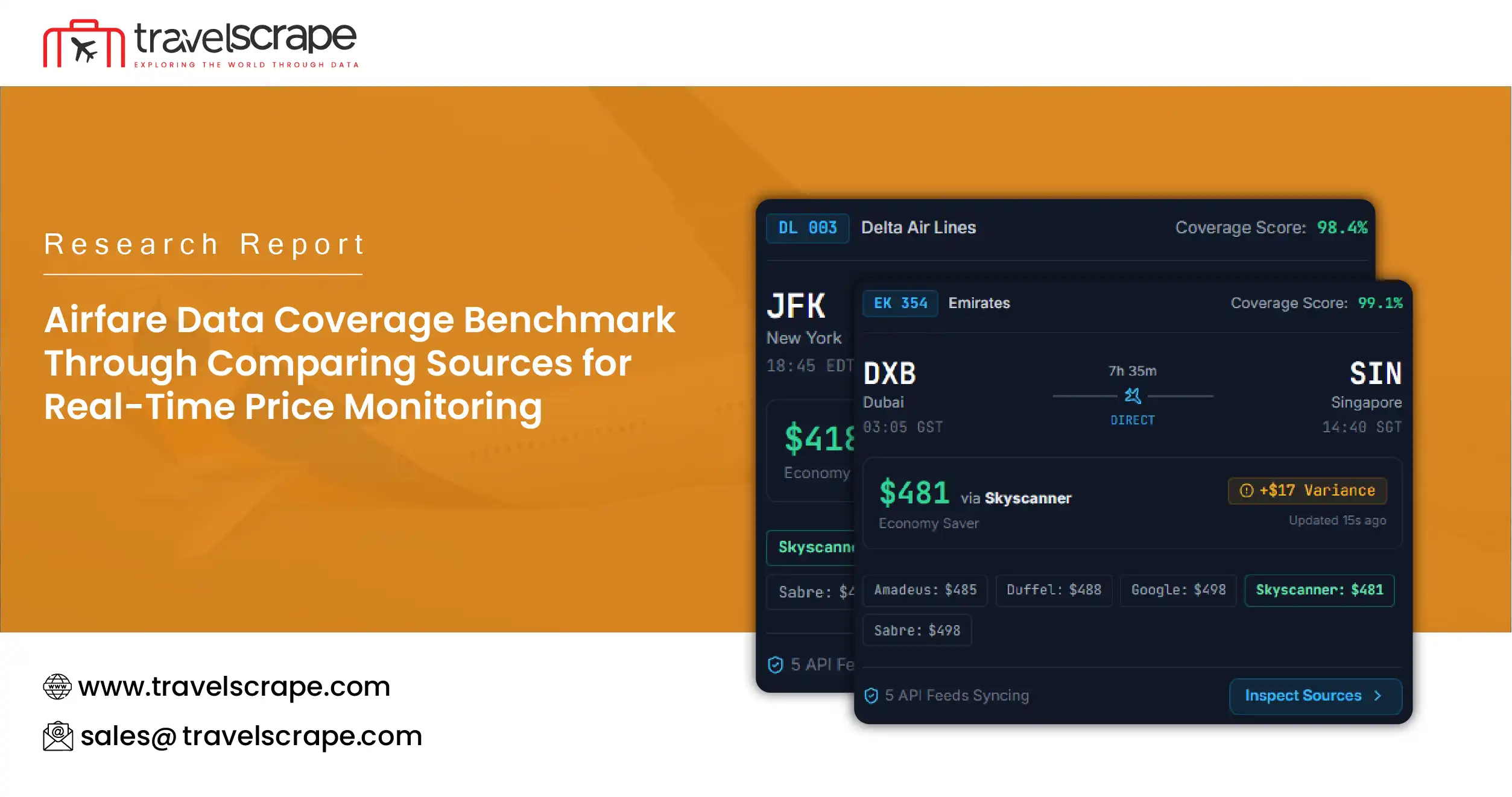 Airfare Data Coverage Benchmark Through Comparing Sources